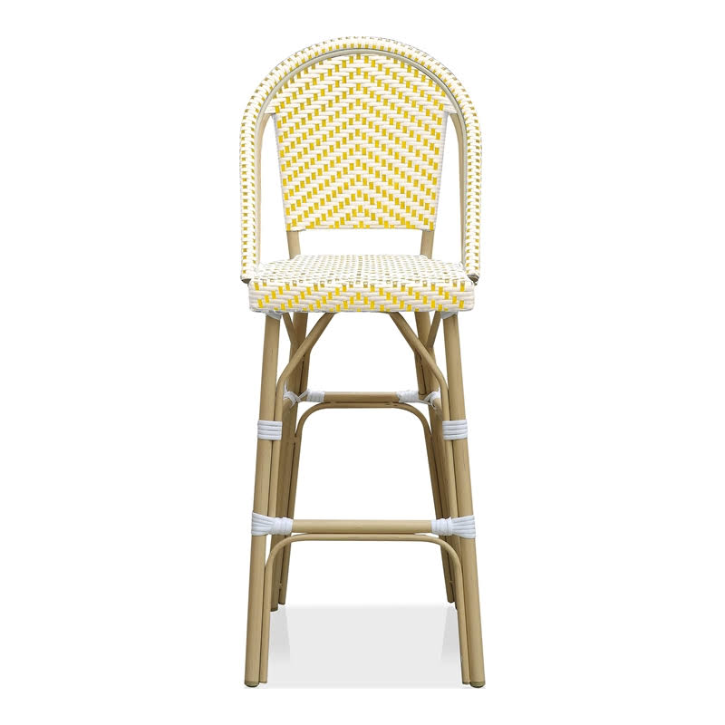 Yellow Aluminum Patio Bar Chairs Set of 2 Q10121