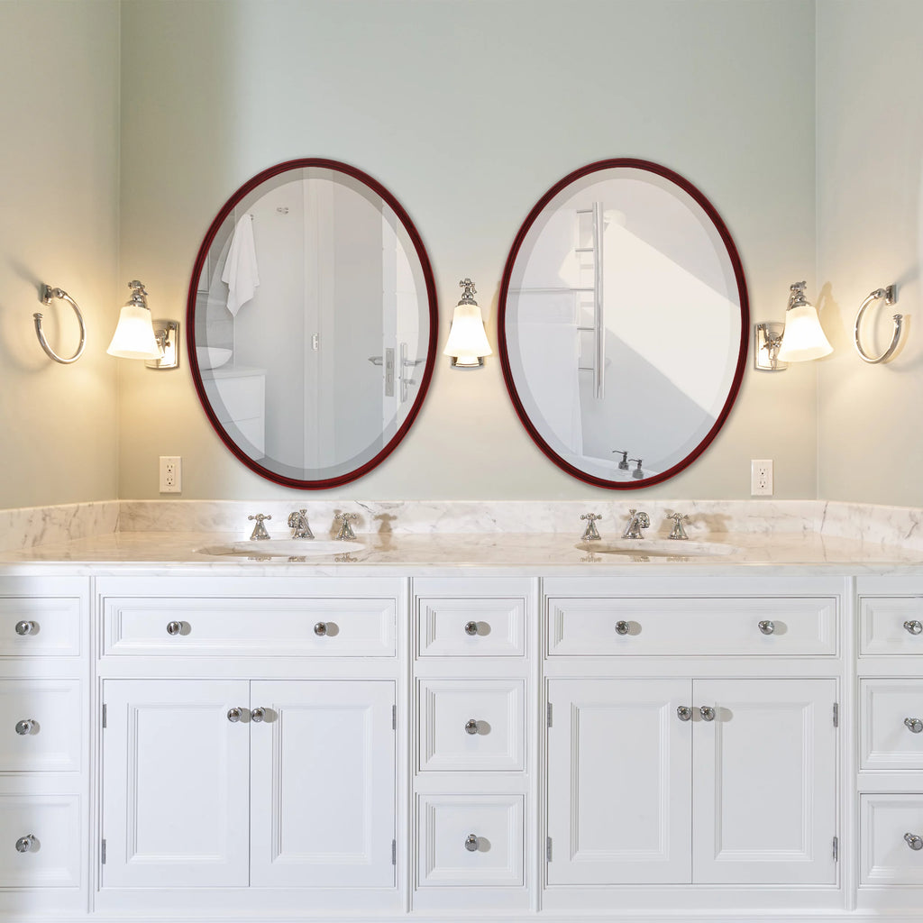 Black Cherry Oval Mirror P2132