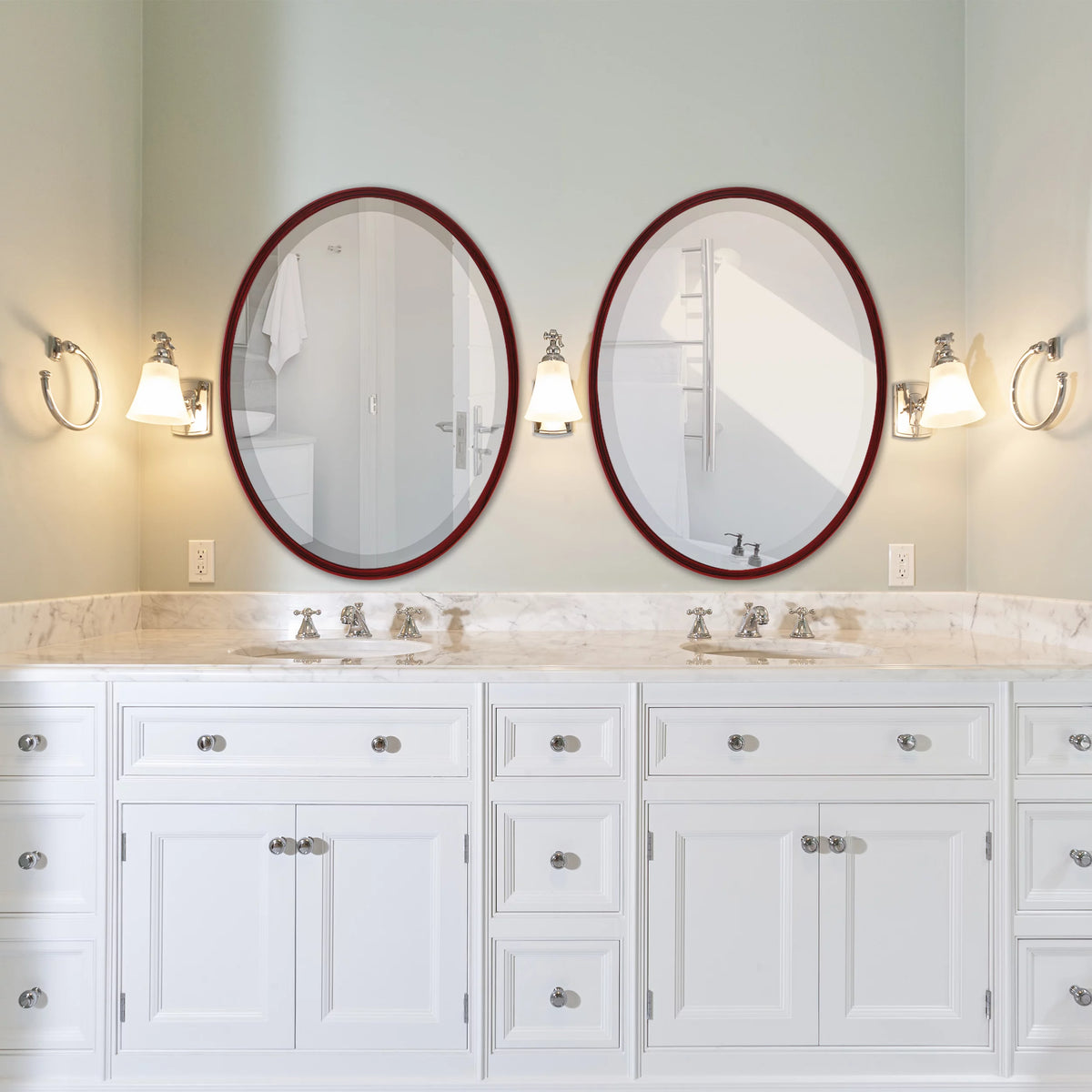 Black Cherry Oval Mirror P2132