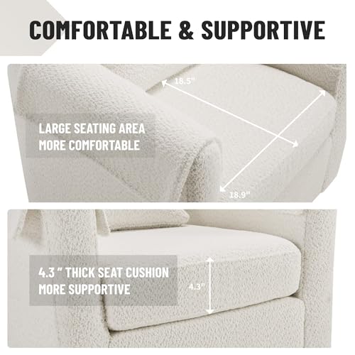 42" Oversized Swivel Barrel Chair with Storage Ottoman G74655