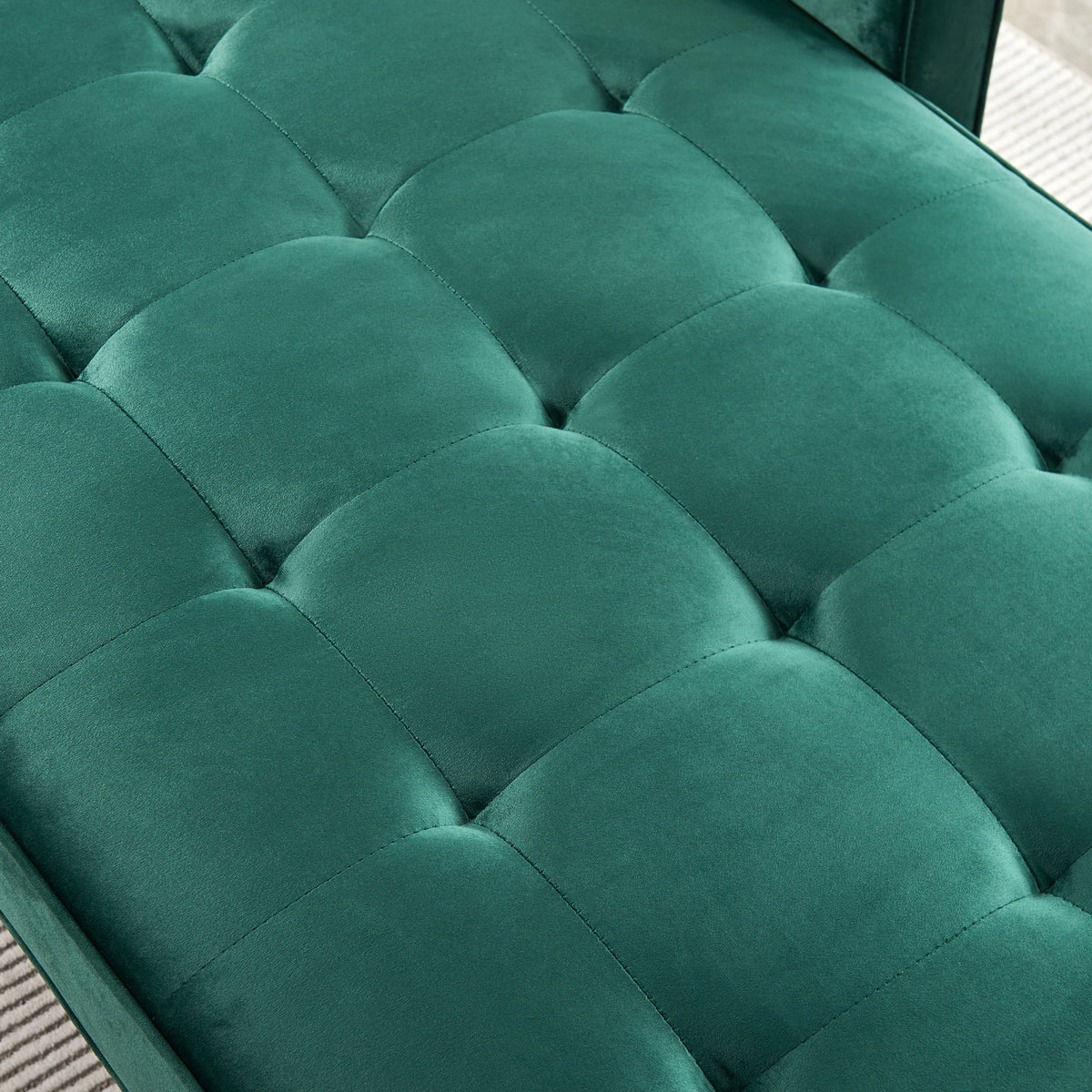64" Green Velvet Chaise X33667