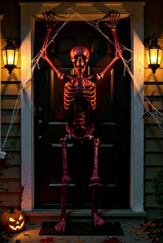 5.4Ft Posable Skeleton with Glowing Eyes H40310