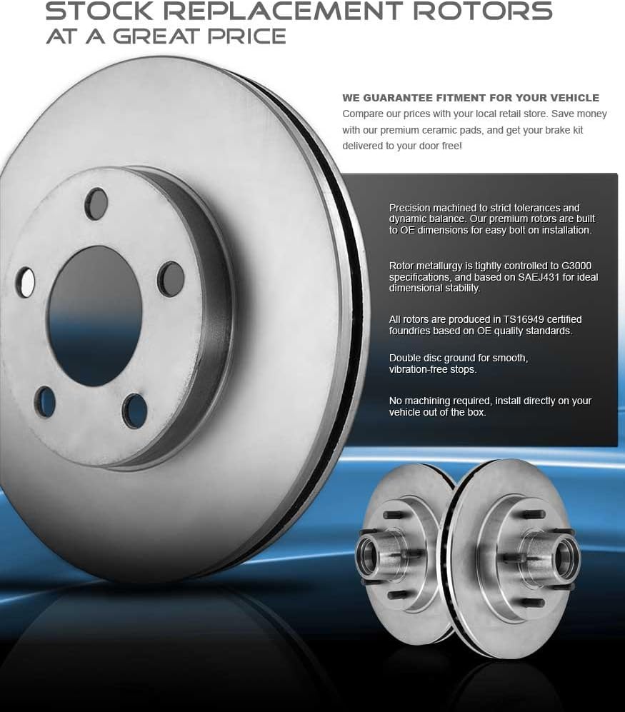 Brake Disc Rotors and Ceramic Brake Pads with Clips W34321