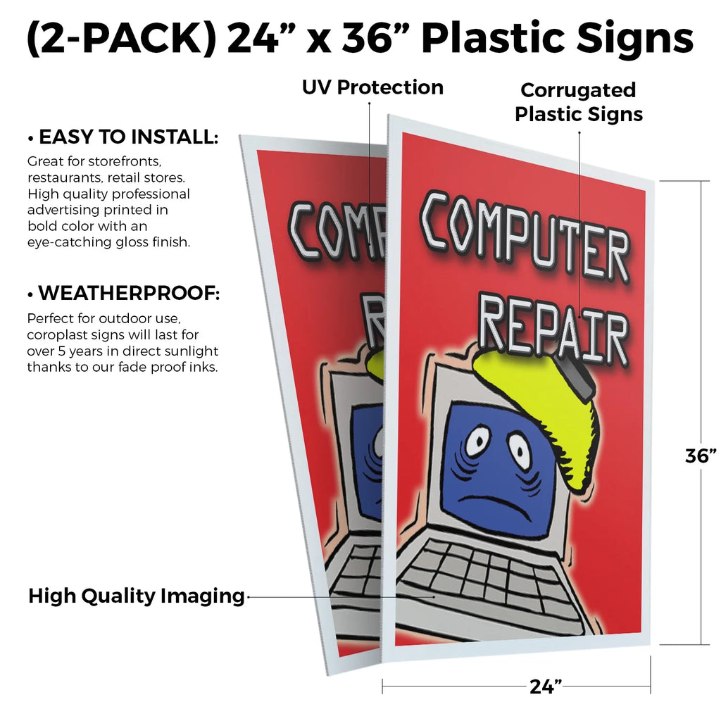 24" x 36" Plastic Signs J9208