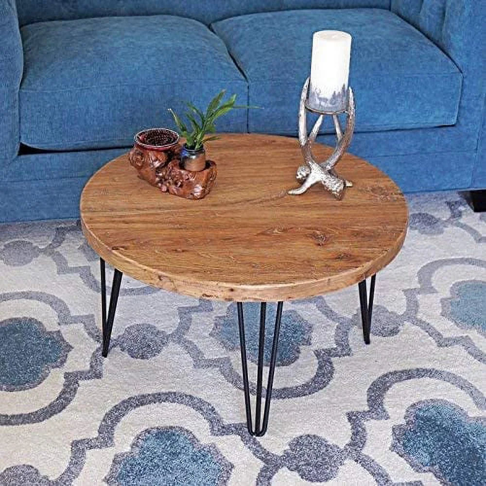 Round Old Elm Wooden Coffee Table C63771