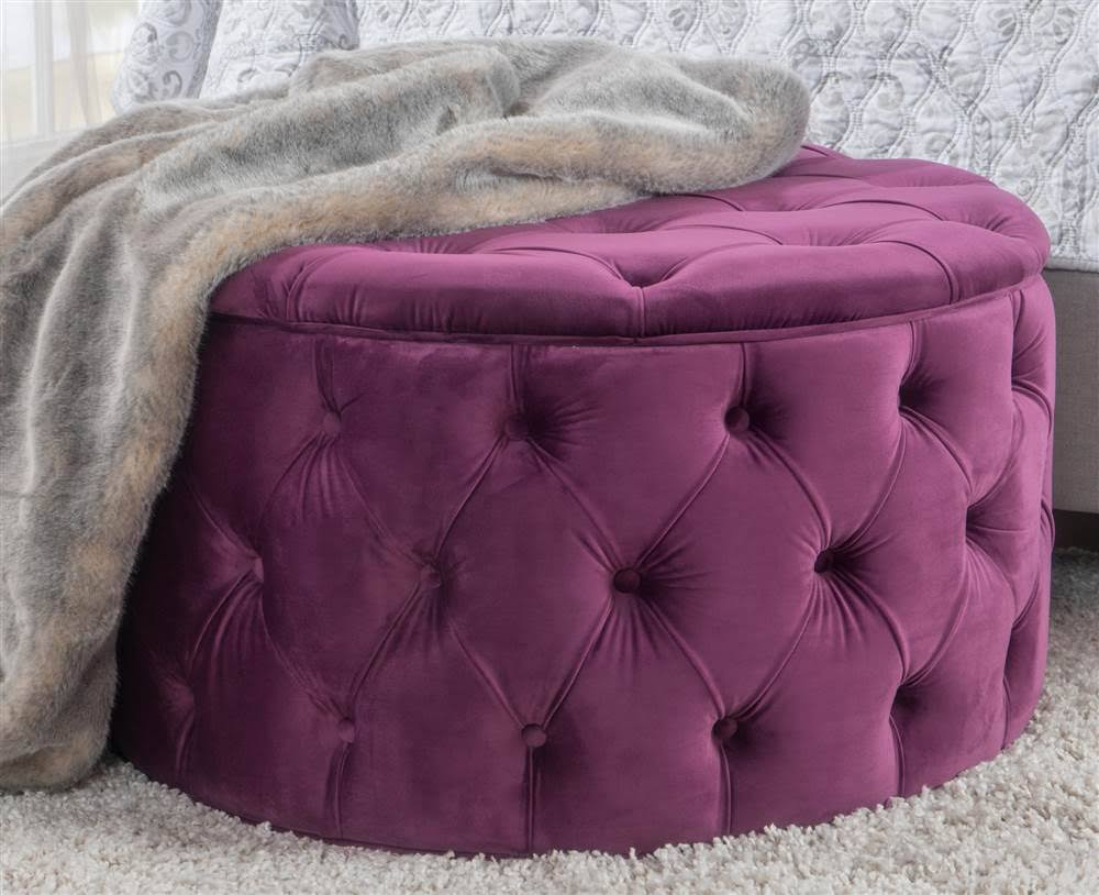 Fuchsia Round Ottoman P558