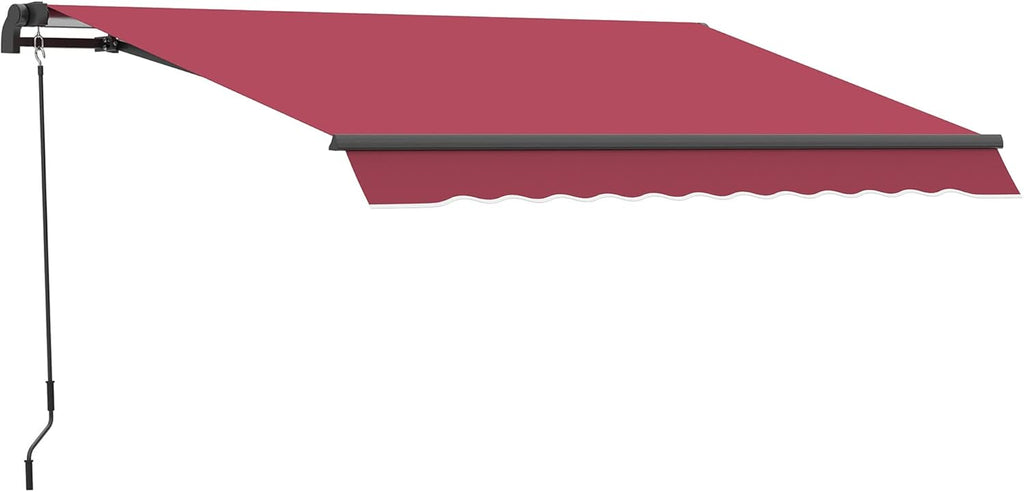 10' x 8' Manual Retractable Awning with UV Protection, Green Y3372