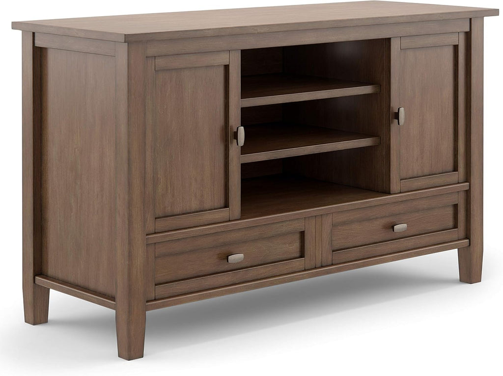Black Solid Wood TV Media Stand with Storage Cabinet G902601