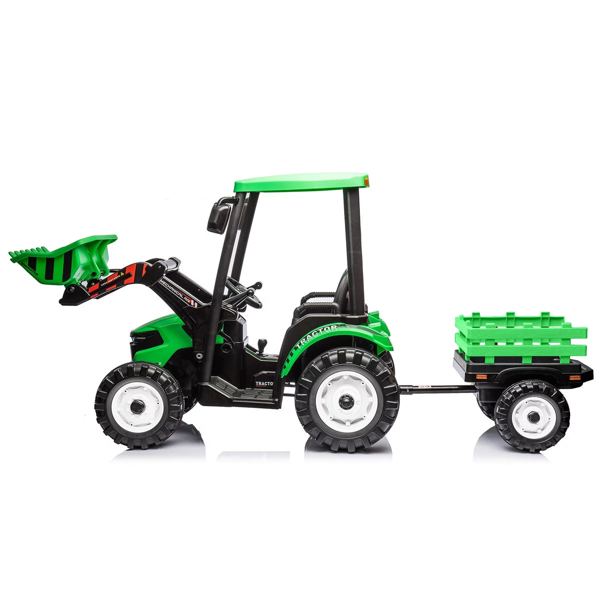 24 V Powered Ride Ons Tractor with Trailer, Green Q90932