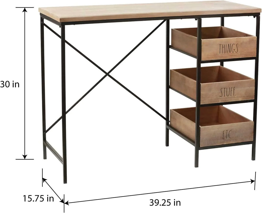 Wood Desk with Drawers B47976