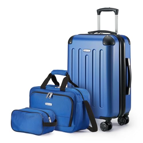 3-Piece Black Luggage Set with 8 Spinner Wheels A49672