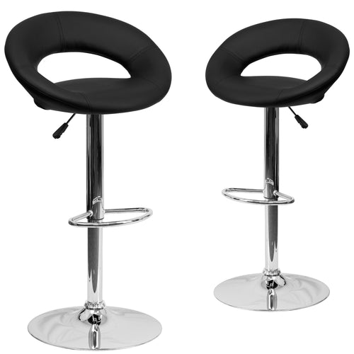 2 Pack Vinyl Adjustable Height Barstool D267963
