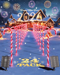 24 Pack 22" Solar Candy Cane Lights A589903