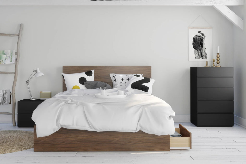 Queen Size Walnut Wood Headboard G946004