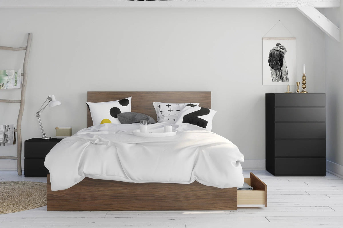 Queen Size Walnut Wood Headboard G946004