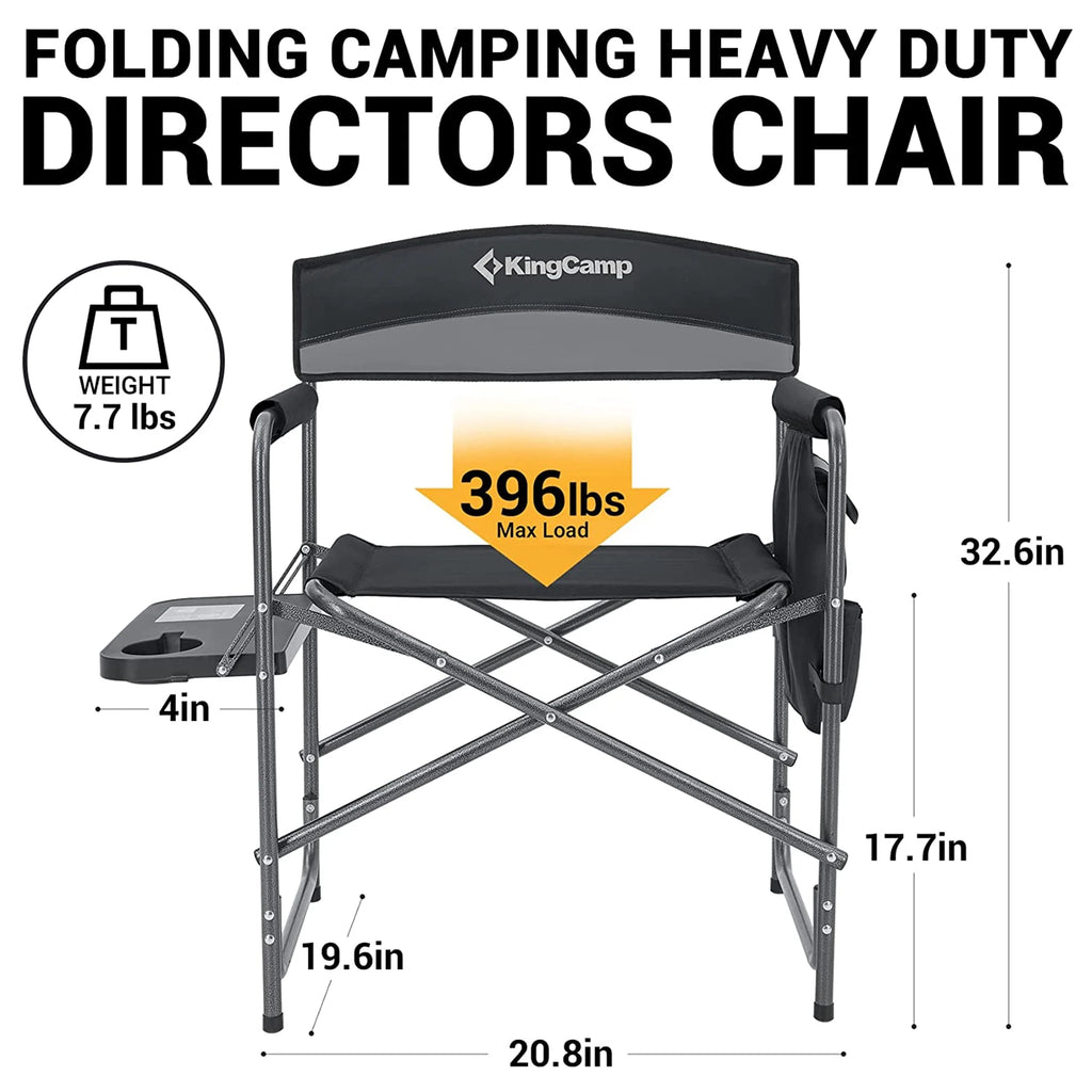 Padded Outdoor Chair with Table and Pockets, Black/Grey 2 Pack R401562