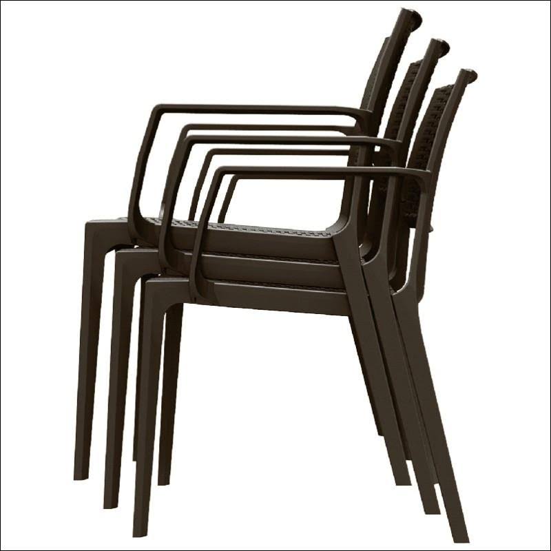 Brown Resin Dining Arm Chair C462