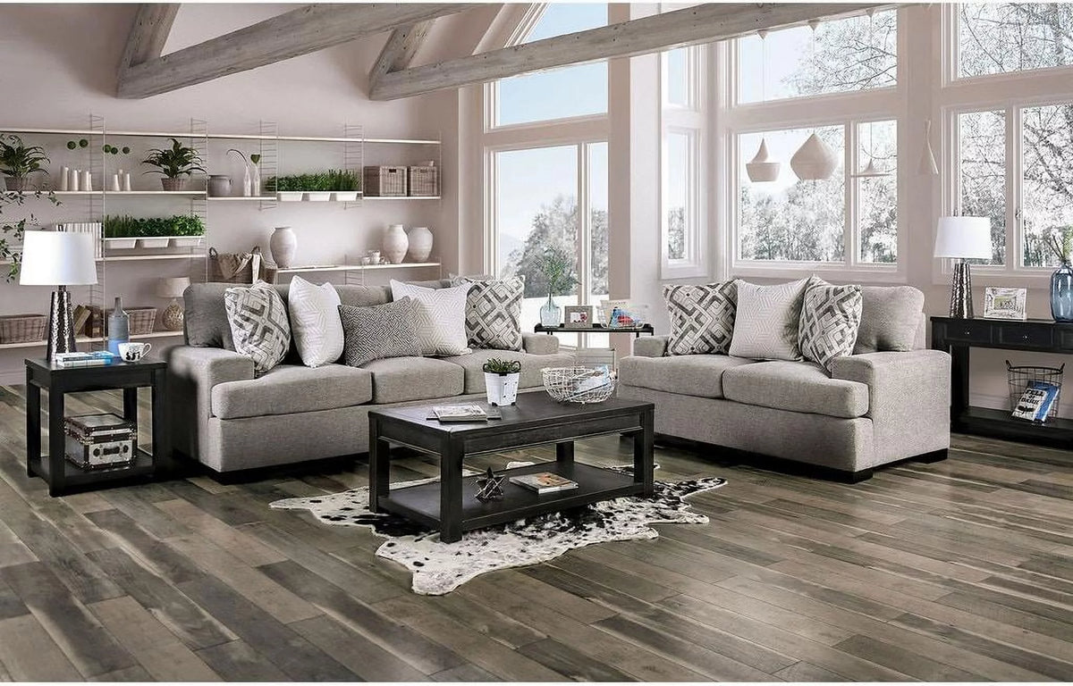 Light Gray Microfiber Sofa N6566