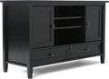 Black Solid Wood TV Media Stand with Storage Cabinet G902601