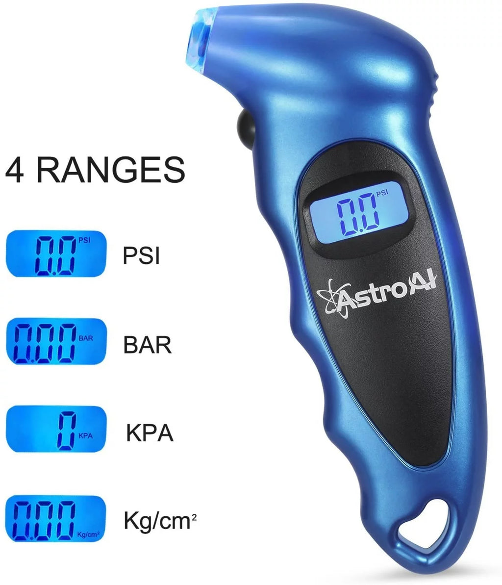 Tire Pressure Gauge, Digital Tester, Blue, 0-150 PSI Y94524