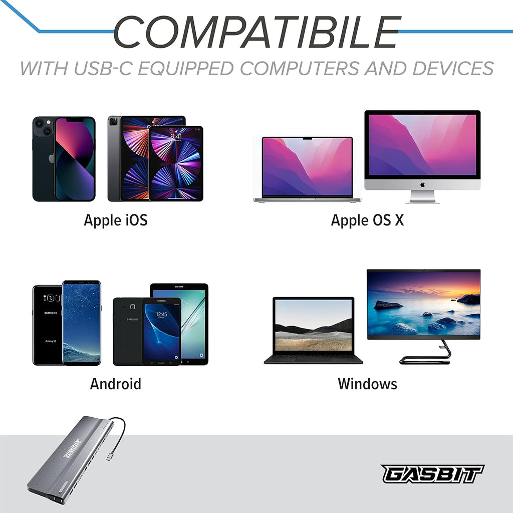 14-in-1 USB C Hub Multiport Adapter with HDMI, VGA, SD Card Reader, Ethernet, USB 3.0, USB-C PD & Audio Jack, Pack of 2 Y83956