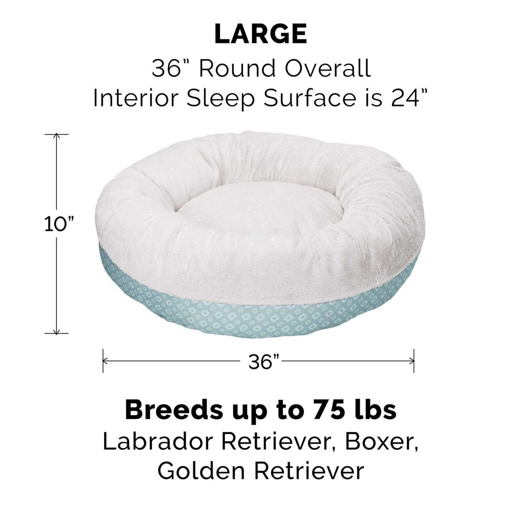 Plush Diamond Print Donut Pet Bed Y24071