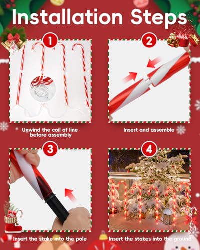 24 Pack 22" Solar Candy Cane Lights A589903