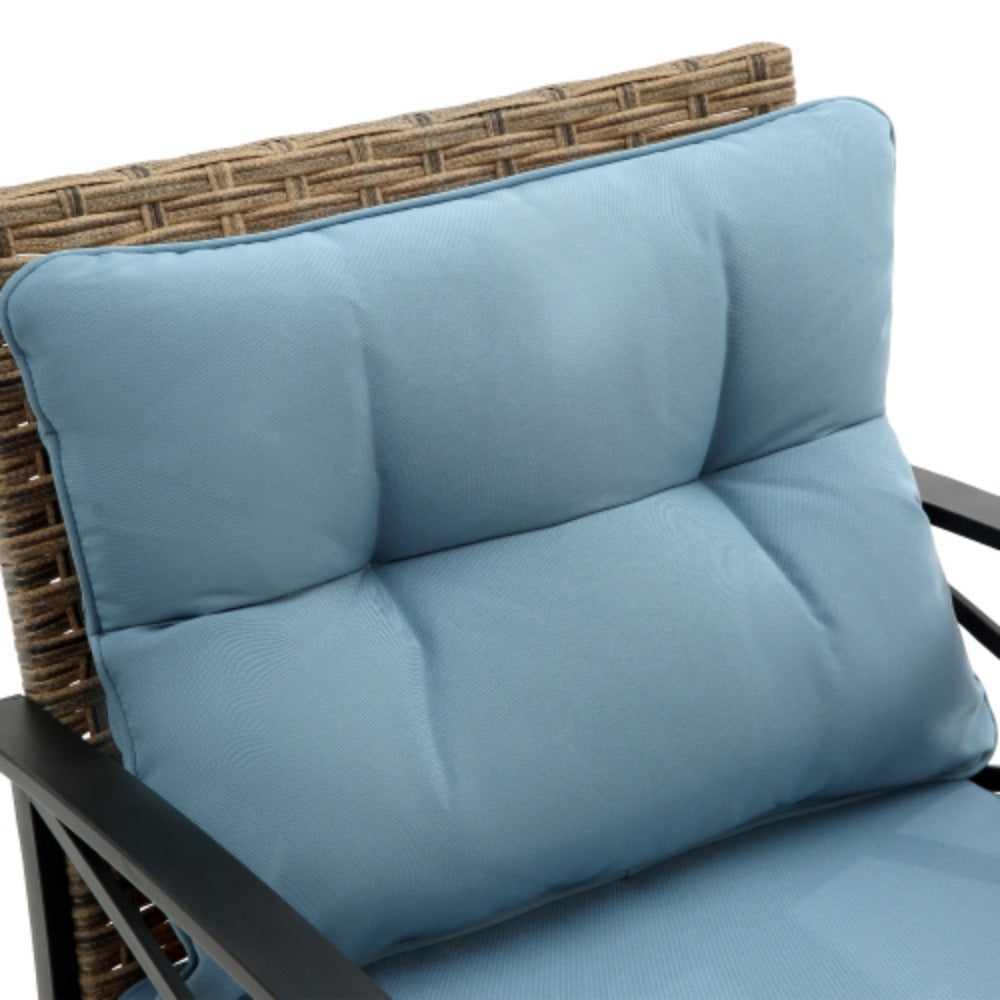 4 Piece Rattan Wicker Outdoor Corner Sofa Set with Cushion K444575