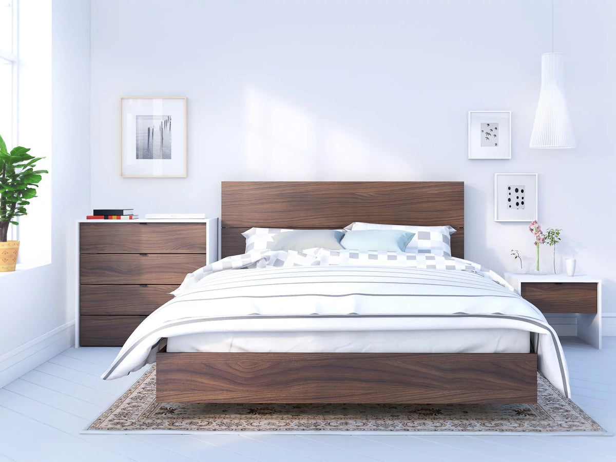 Queen Size Walnut Wood Headboard G946004