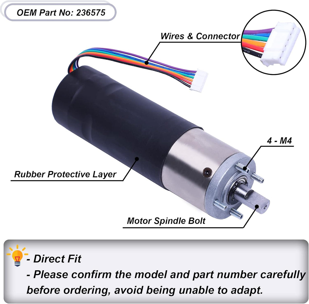 RV In-Wall Slide-Out Motor, 12V, 300:1 High Torque Gear Ratio D2509