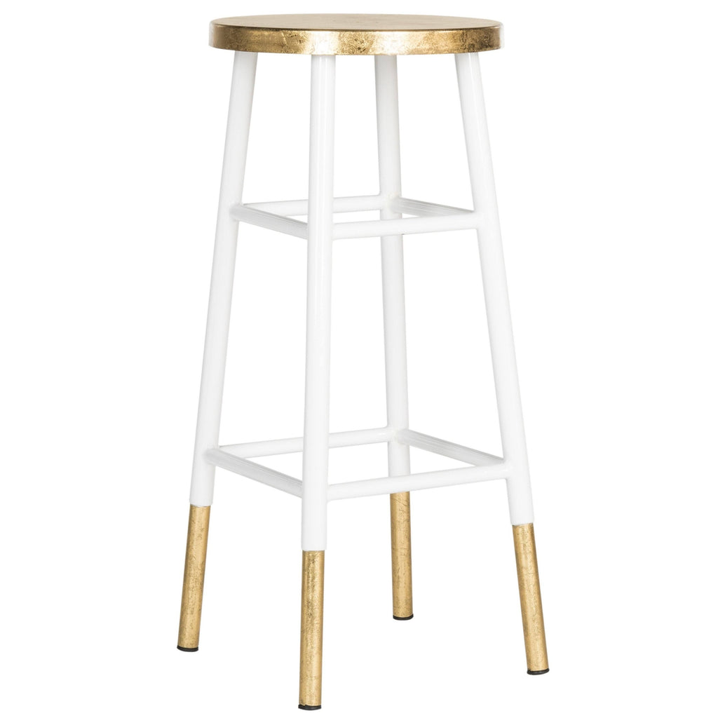 Metallic Bar Stool, White/Gold M247800