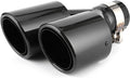 Carbon Fiber Exhaust Pipe Universal Dual Tail Crimping Throat Y-Pipe Auto Car Black O42891