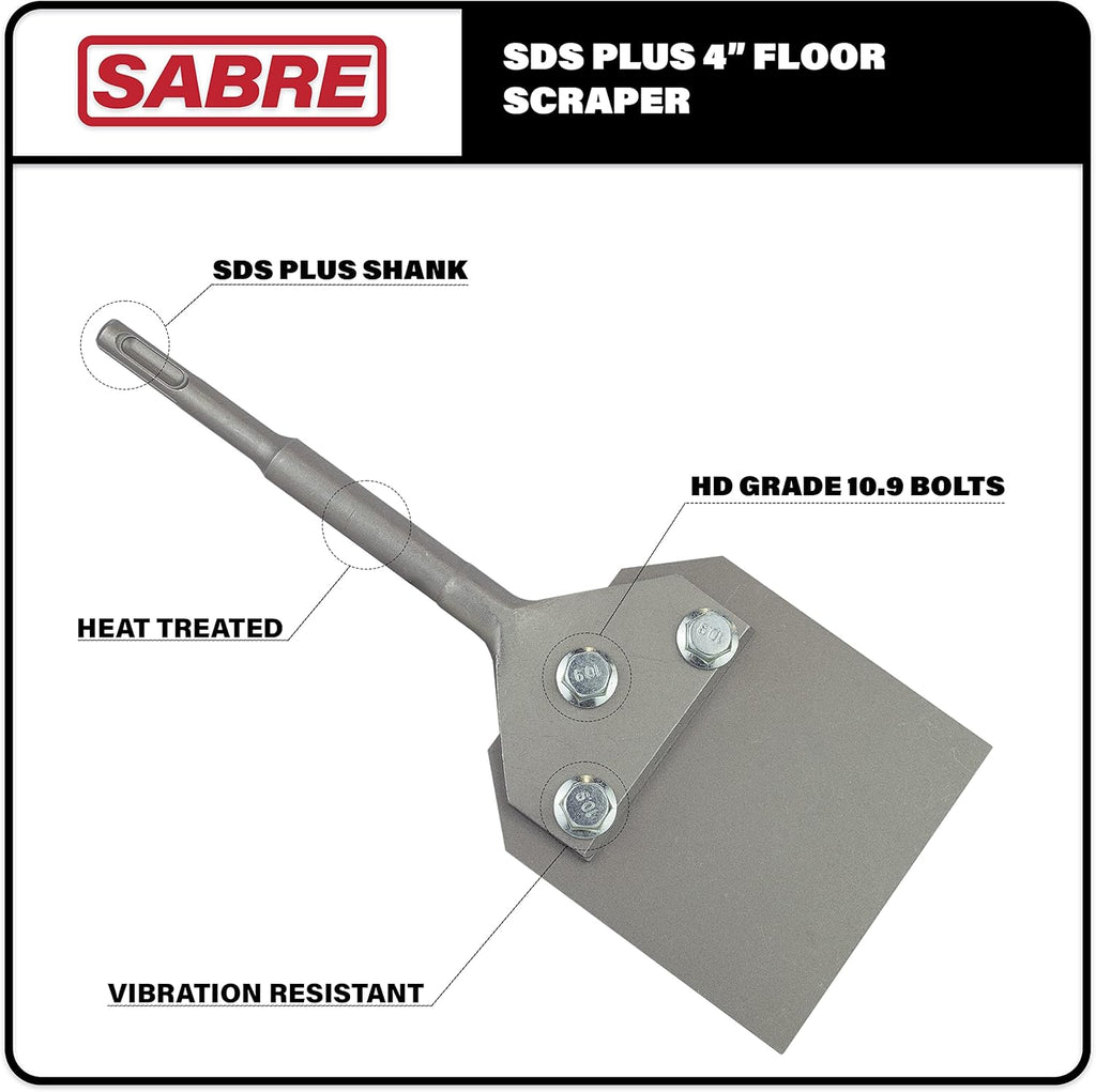 4 Inch SDS Plus Floor Scraper Tool Kit with Extra Blade and Bolts S21953