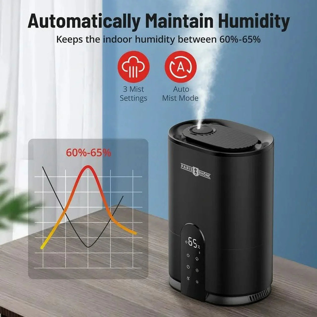 4L Ultrasonic Cool Mist Humidifier with Humidistat, Black F170