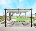 Beige Aluminum Pergola with Sun Shade Canopy N972904