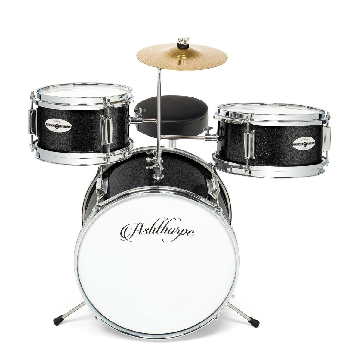3-Piece Junior Drum Set with Bass, Throne, Cymbal, Pedal Q578797