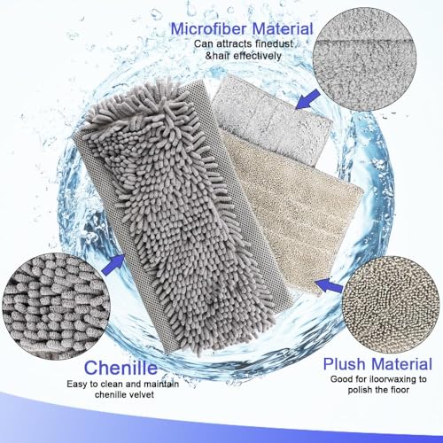 Microfiber Mop with 2 Reusable Flat Mop Pads H9030