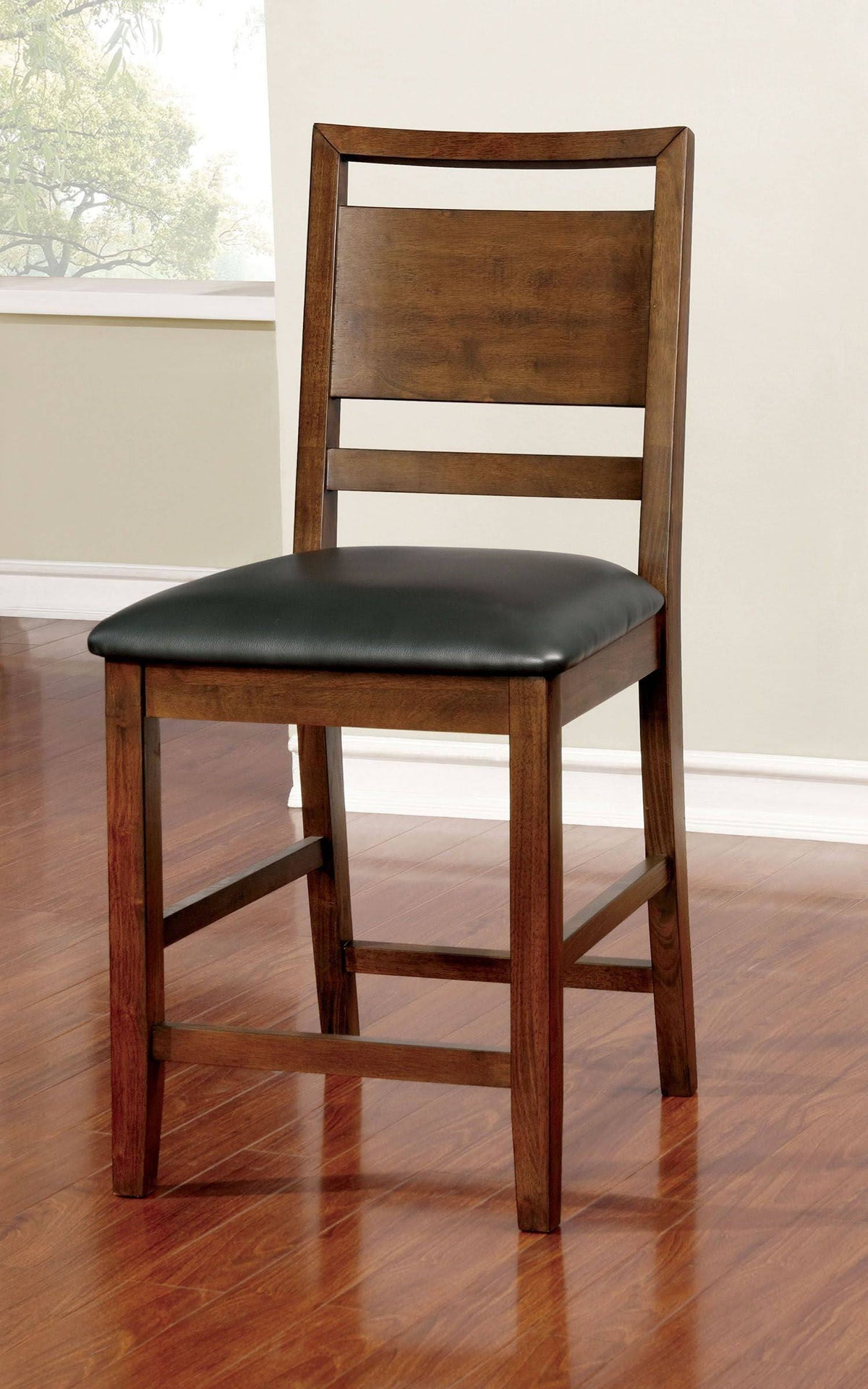 Dark Oak Counter Height Chair Set of 2 I71935
