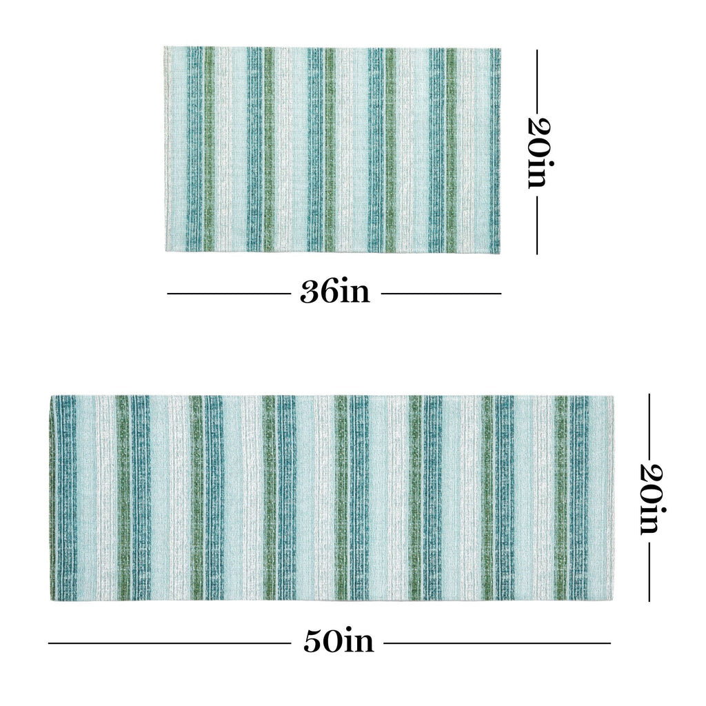 Mint Green/White 20"x36" Kitchen Mat Z217