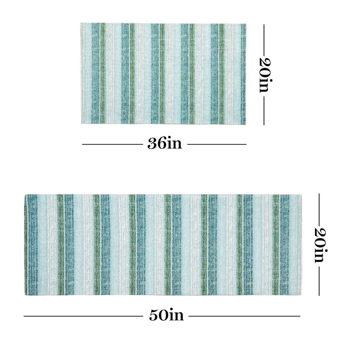 Mint Green/White 20"x36" Kitchen Mat Z217
