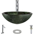 Forest Green Glass Bathroom Sink with Faucet G5022