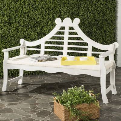 Antique/White Garden Bench Q101819