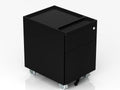 Black 2-Drawer Mobile Filing Cabinet with Lock and Casters F5880