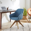 Blue Fabric Swivel Armchair F124700