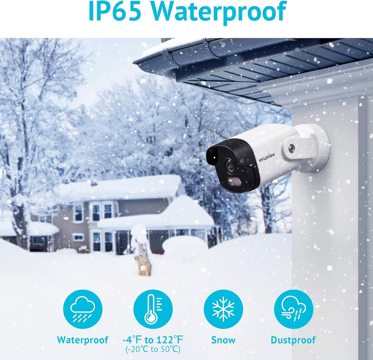 2K Wired Outdoor Security Camera with Color Night Vision, IP66 Waterproof, 2 Way Audio, Cloud Storage/SD Slot (3pcs) H1918