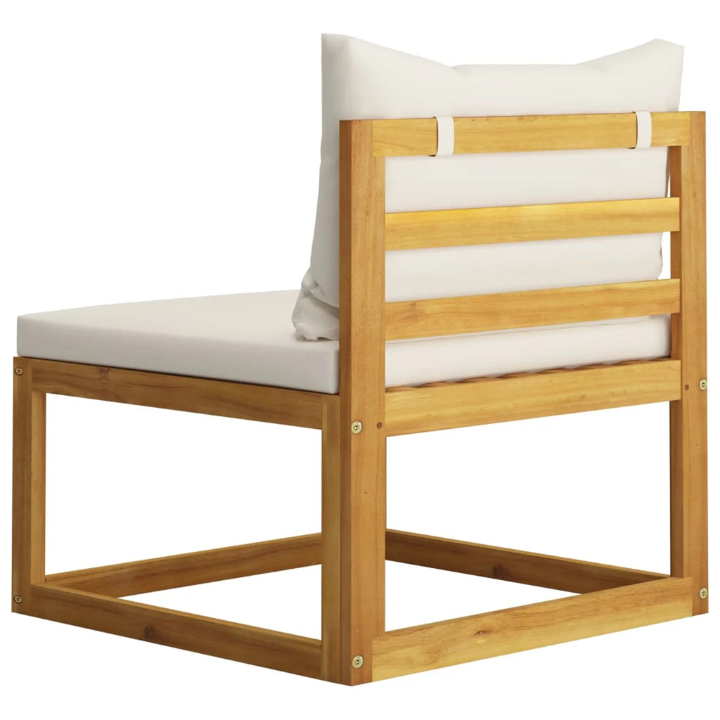 2 Piece Acacia Wood Patio Sofa Set with Cushion D75058