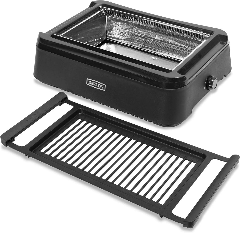 Electric Smokeless Indoor Infrared BBQ Grill with Non-Stick Grate and Drip Tray, Black M140534