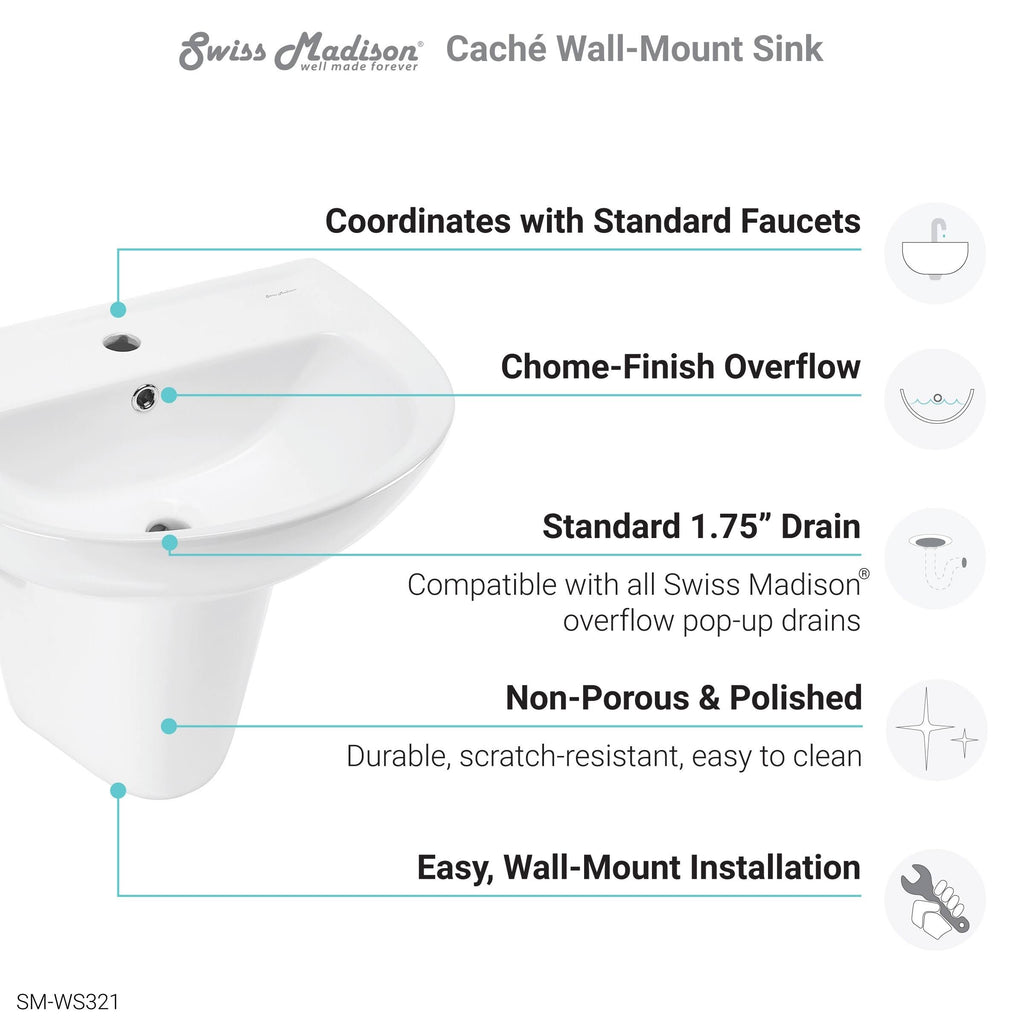 Glossy White Wall Mount Sink W35857