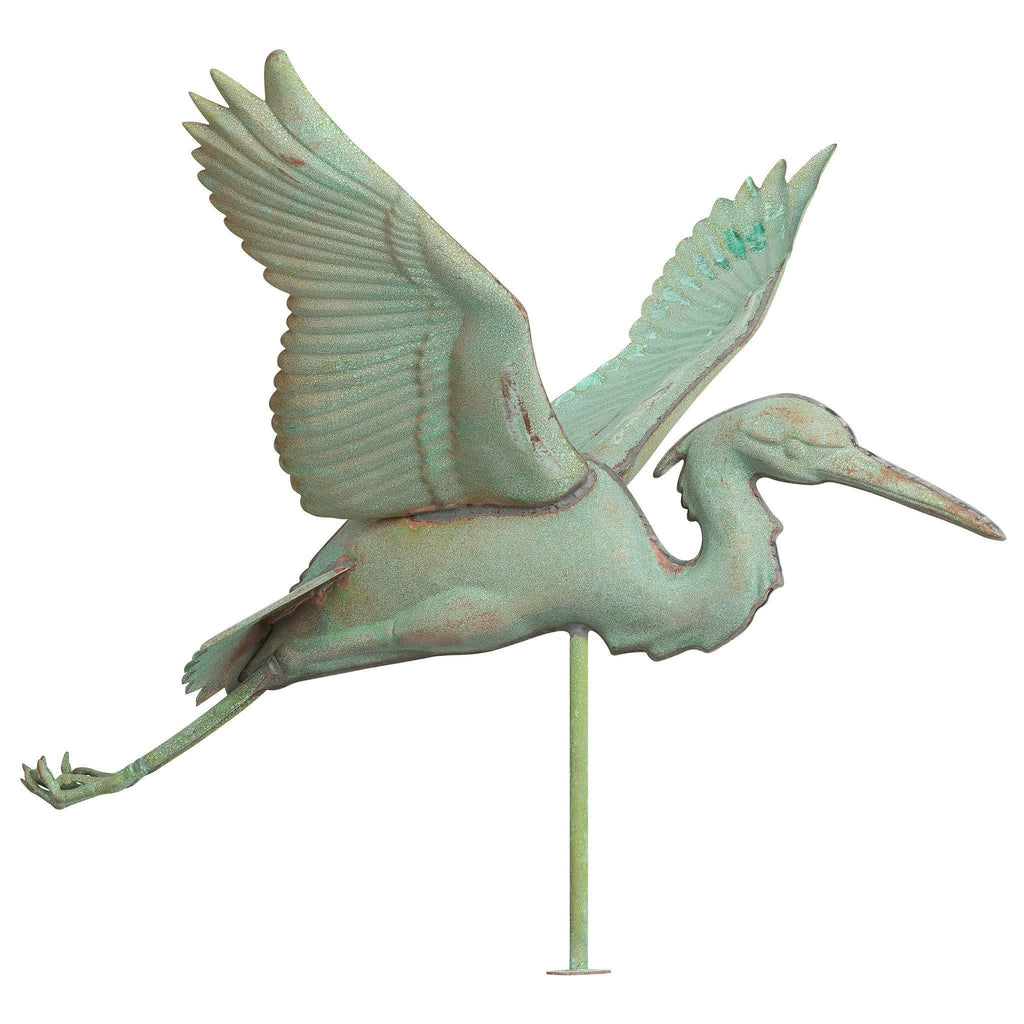Verdigris Copper Heron Weathervane V4409