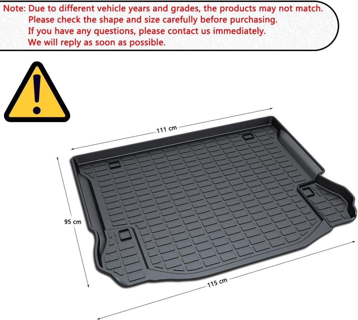 Custom Fit TPO Waterproof Rear Cargo Tray Trunk Floor Mat Protector B88110